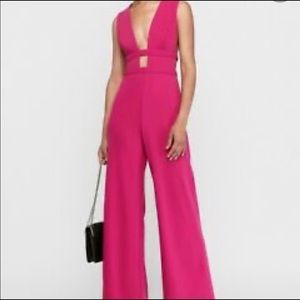 Express Fuchsia Long Jumpsuit w/ cutouts (XS)